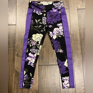 Purple floral Lularoe Brave workout leggings